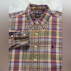 Ralph Lauren Plaid Long Sleeve Button Up size L